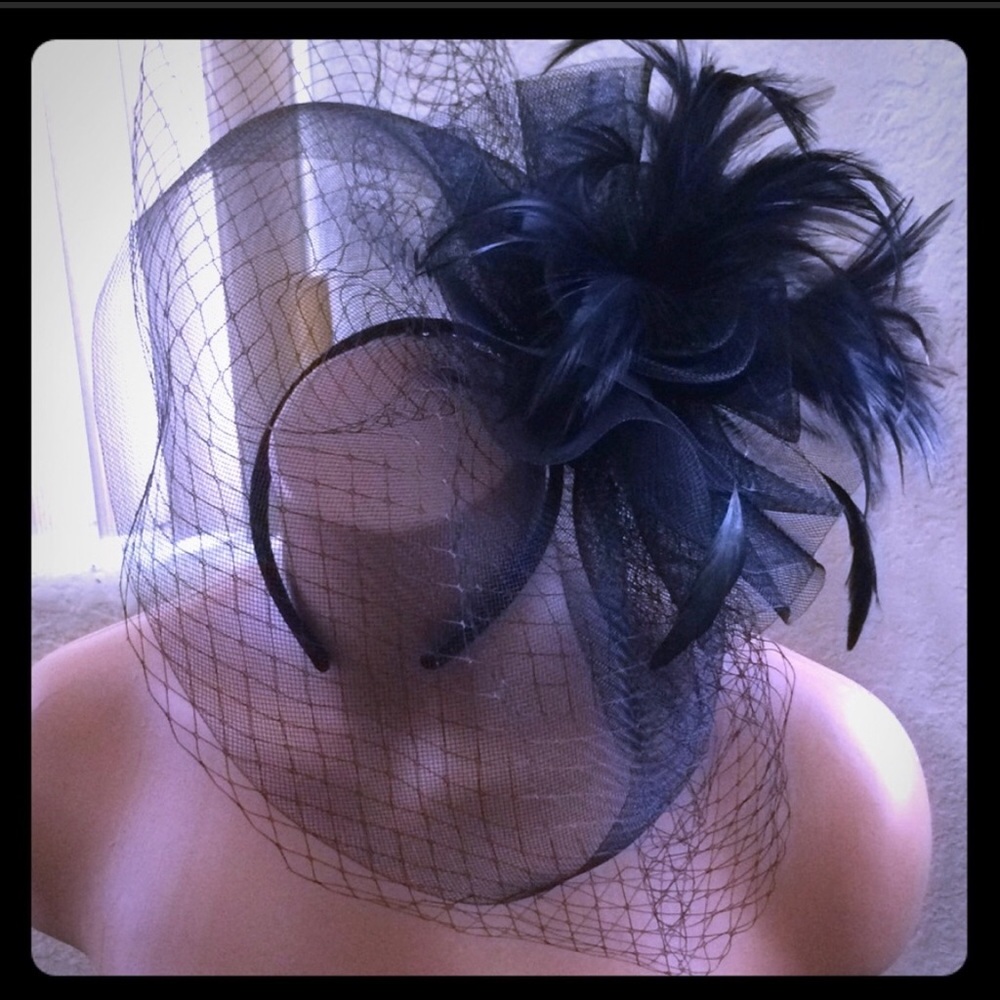 Black floral headpiece